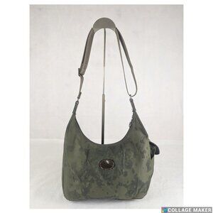 Share Authentic Longchamp Hobo Shoulder Bag Nylon/Leather Green Made in France